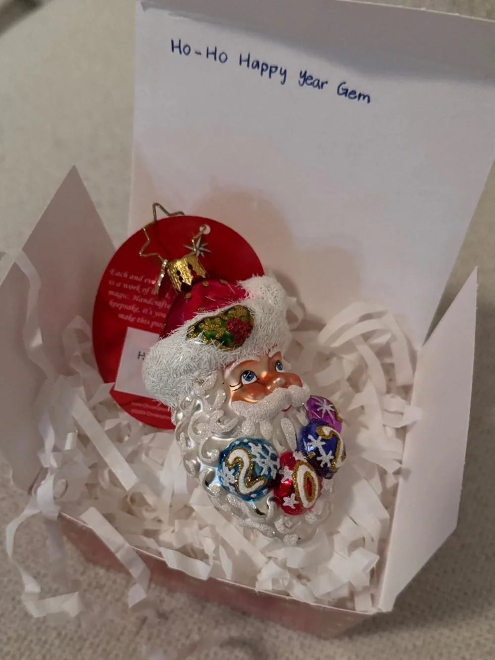 Christopher Radko 2024 Ho Ho Happy Year Gem Christmas Ornament